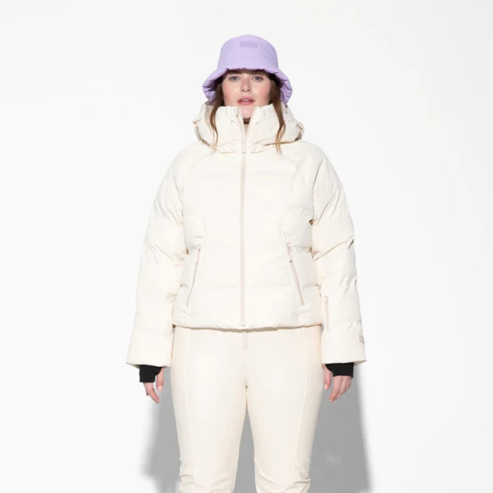 Halfdays Georgie Puffer Jacket in Oat Milk